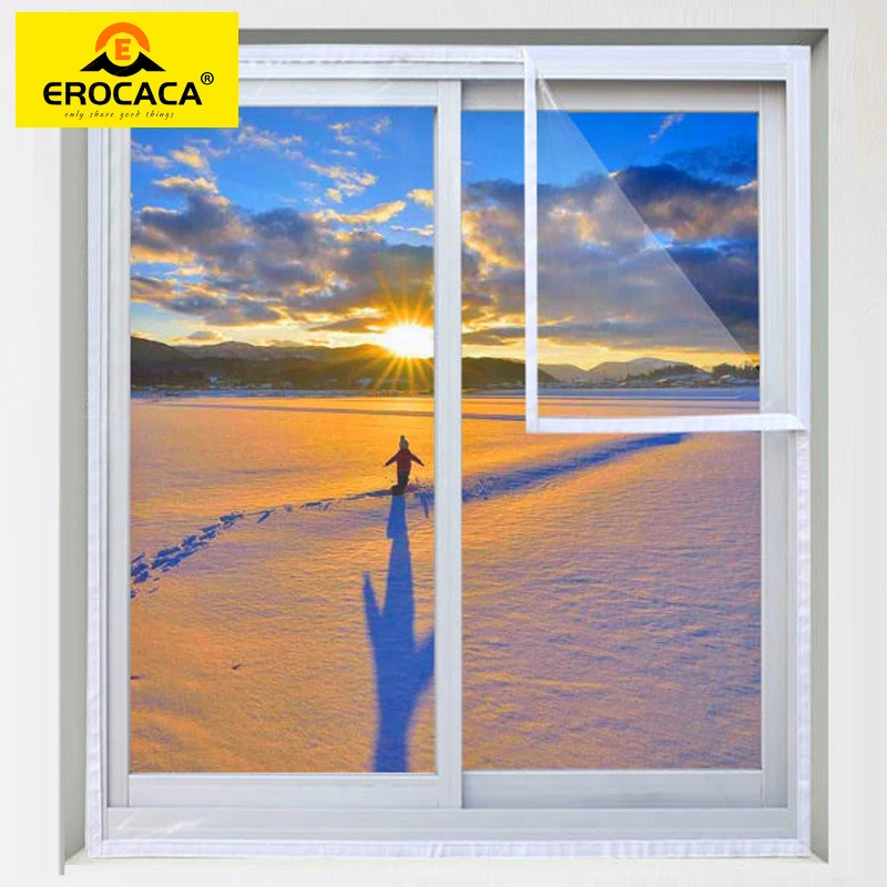 

EROCACA Winter Window Insulation Film Indoor Windproof Warm Self-Adhesive For Energy Saving Clear Soft Glass Shrink Heat Film