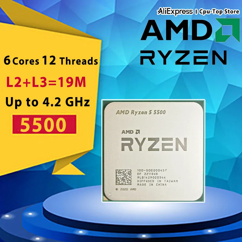 AMD Ryzen 5 5500 – 6 Cœurs / 12 Threads – 3.6GHz / 4.2GHz – Socket AM4 (Très Bon état - Reconditionné)