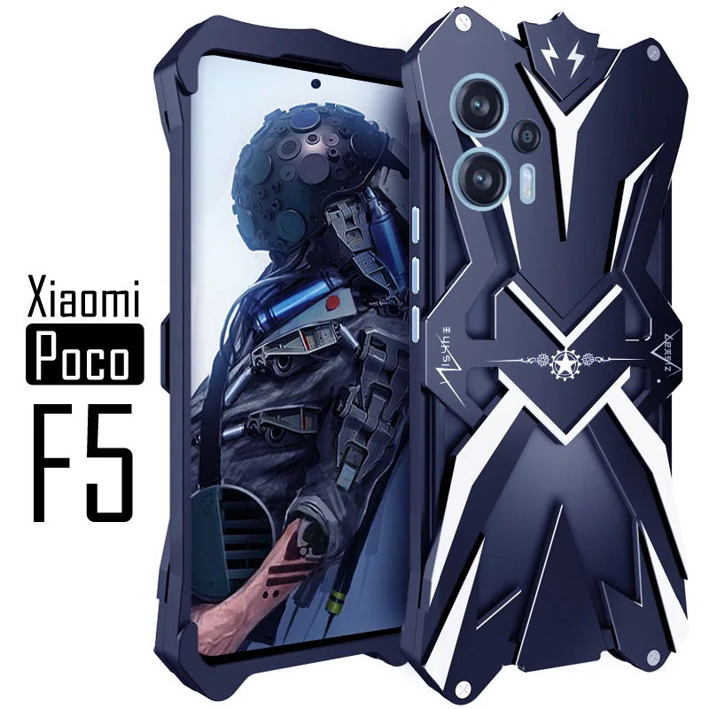 Original Zimon Luxury Thor Heavy Duty Armor Metal Aluminum Phone Case Covers For Xiaomi Poco F5 X5 Pro Bumper Cover Cases