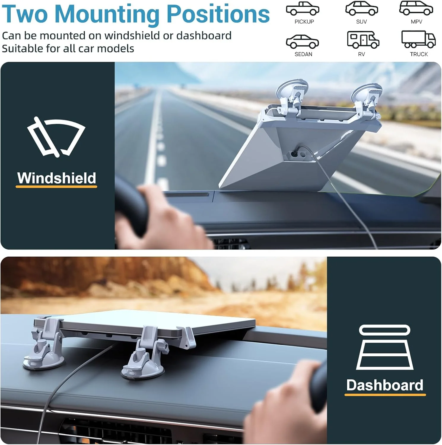 스타링크 미니 차량용 홀더 (계기판용), 스타링크 미니 조절식 흡착컵 (자동차, 차량, RV 계기판용)