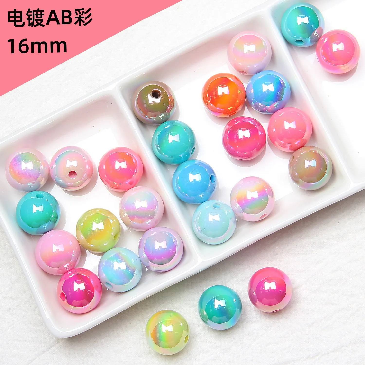 

Wholesale 100pcs 16mm Spring Pastel AB Colors Round Gumball Beads Ornament Accessory Material Necklace Bracelet Beading Material