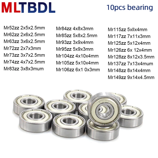 Free shipping 10pcs/lot High quality MR Series MR52ZZ MR63ZZ MR85ZZ MR95ZZ  MR128ZZ MR137ZZ Bearing Metal