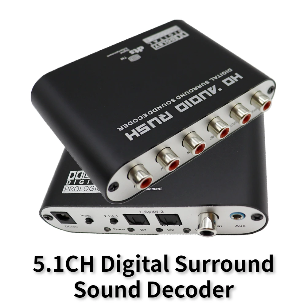 Nku 5.1/2.1 Audio Rush Digital Sound Decoder Converter Optical SPDIF Coaxial To 6RCA DTS AC3 5.1CH 2.1CH Analog Audio Output