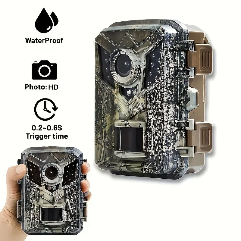 Trail Camera Outdoor Hunting 16MP Wild Animal Detector HD Waterproof Monitoring Infrared Heat Sensing Night Vision