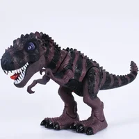 [Funny] Jurassic world Electric Dinosaur flash and sound T-rex Talking Toy Walk Talk Interactive Toy moving dinosaur model doll 2