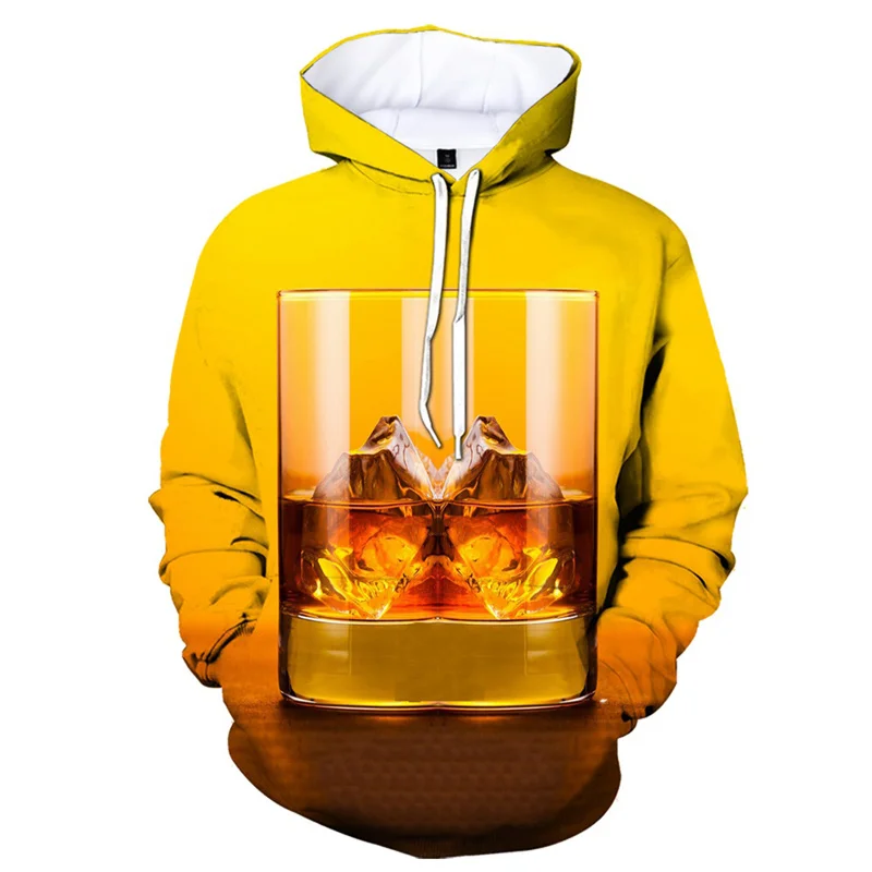 thumbnail image 1 of Sudadera con capucha y estampado 3D de vino y whisky para hombre, sudadera con capucha de manga larga de gran tamaño, jerséis casuales y geniales para la calle, ropa para hombre, 1 of 5