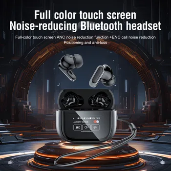 Alternative view of Lenovo Ultra V11 Smart Touch Multi Functional Large Screen TWS Wireless ANC Noise Cancelling Earbuds Enc Heavy Bass Earbuds