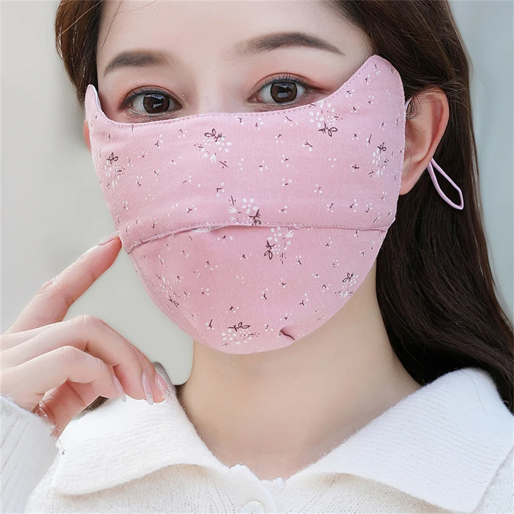 

Sunscreen And Windproof Eye Corner Mask Women'S 3ply Thickened Autumn And Winter Dew Nose Breathable Washable Cotton Cloth
