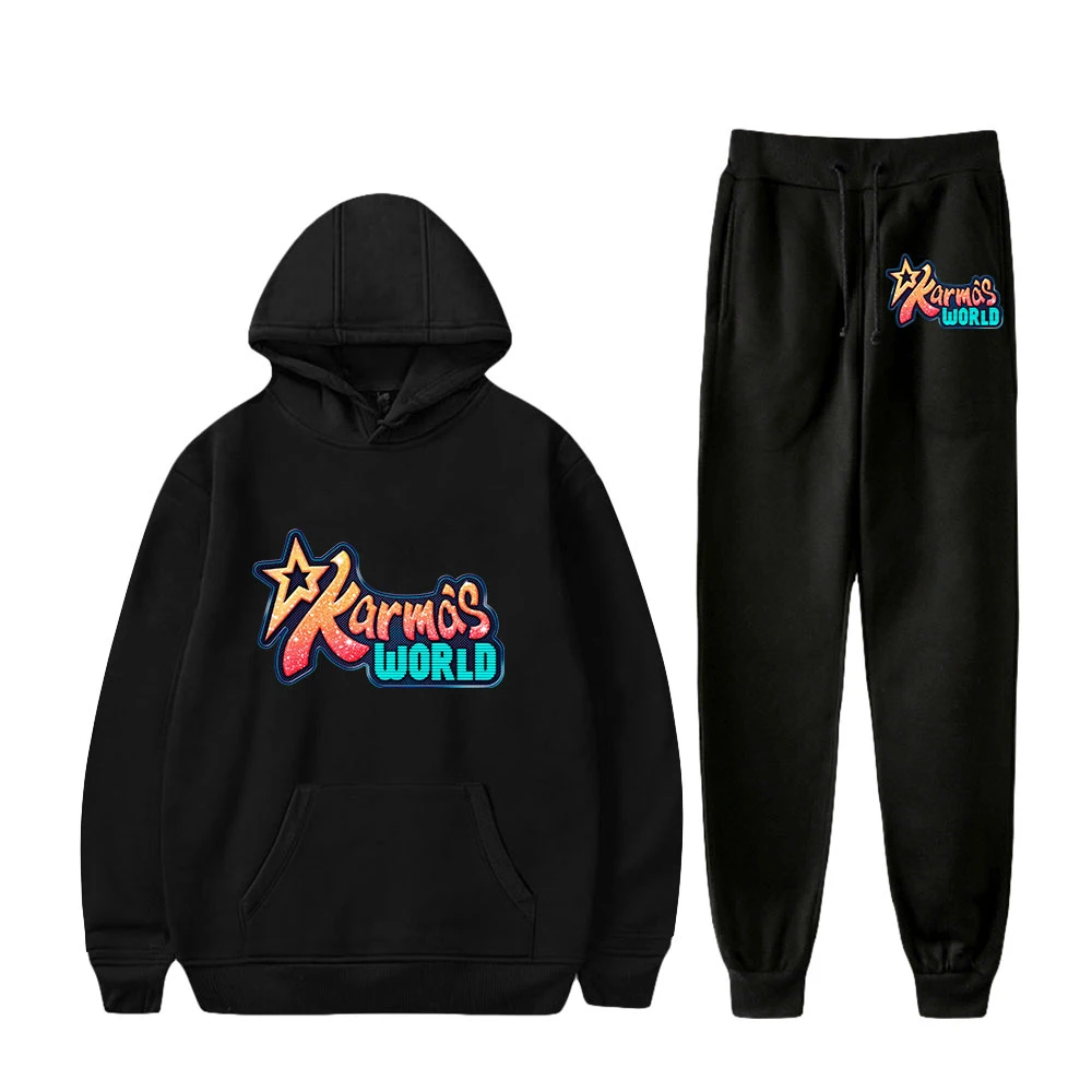 

Karma's World Merch Two Piece Set Unisex Hoodie+Jogger Pant Harajuku Streetwear 2021 Kids' TV Fashion Clothes Men Women Suit