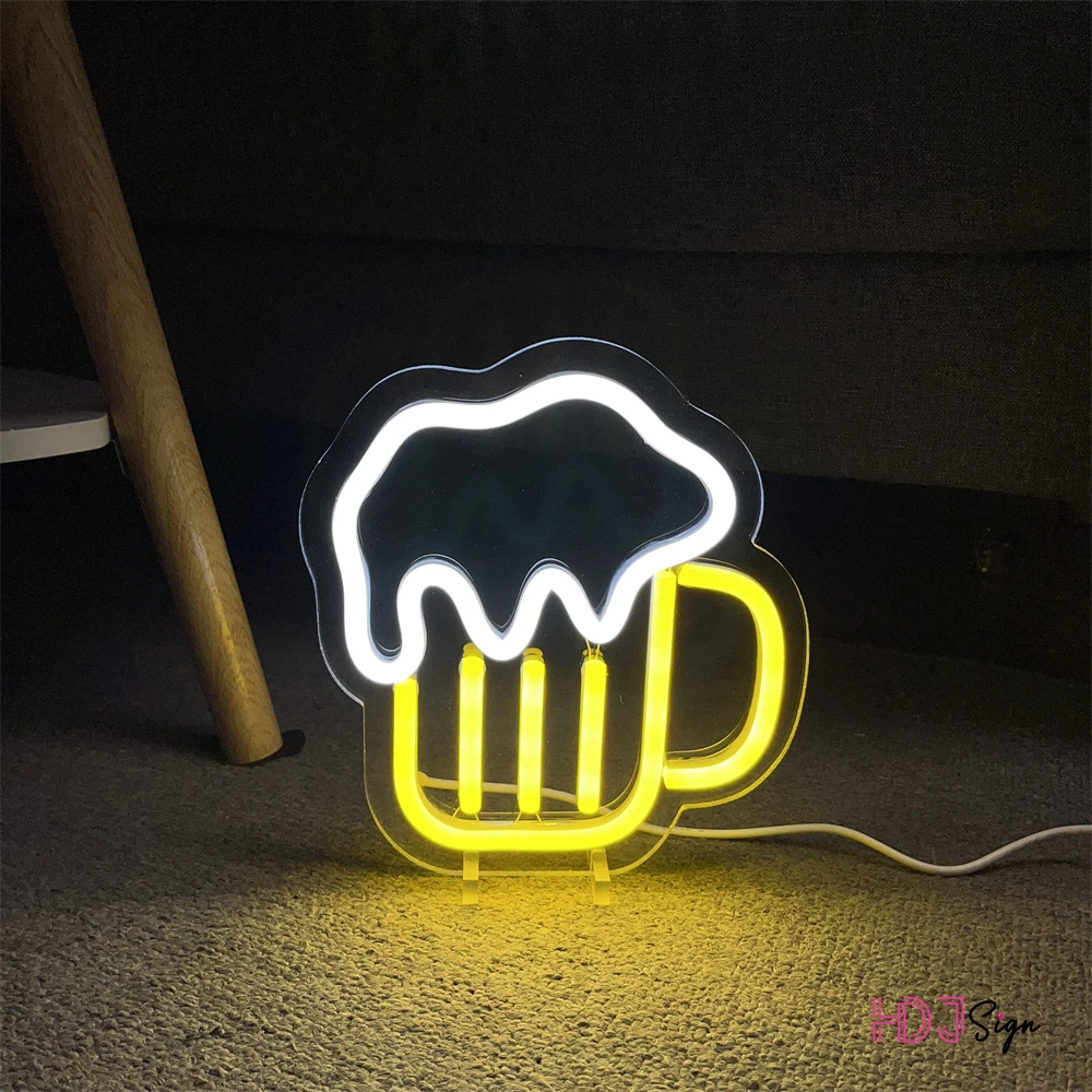 Led Neon Table Lamp Beer Beer Decoration Light Neon Party