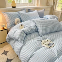 3 pièces Housse de couette simple, douce et respectueuse de la peau Ensemble de 3 pièces (1 housse de couette + 2 taies d'oreiller) (sans noyau) Moderne et respirante 4