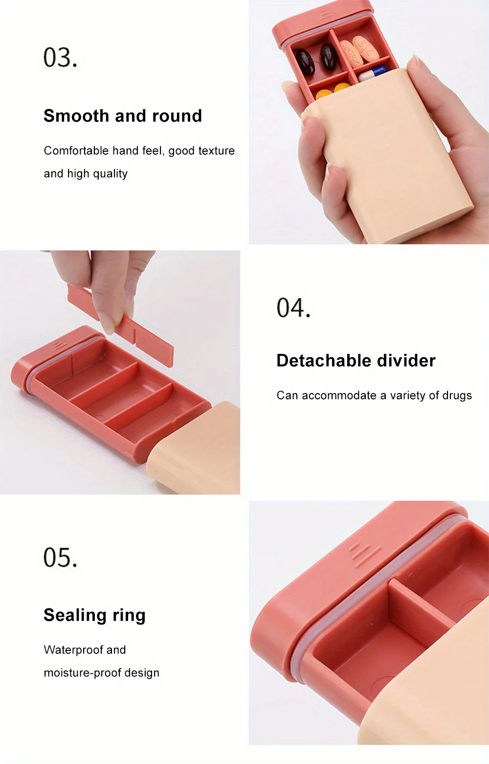 Compact Travel Pill and Chewing Gum Holder - Portable Daily Medicine Sealing Dispenser