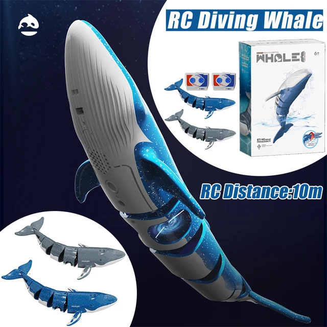 500mAh RC Water Spray Dive Whale Remote Control Shark Boat Outdoor Toys  90Mah RC Boat Water Toys for Lake Bathroom Swimming Pool