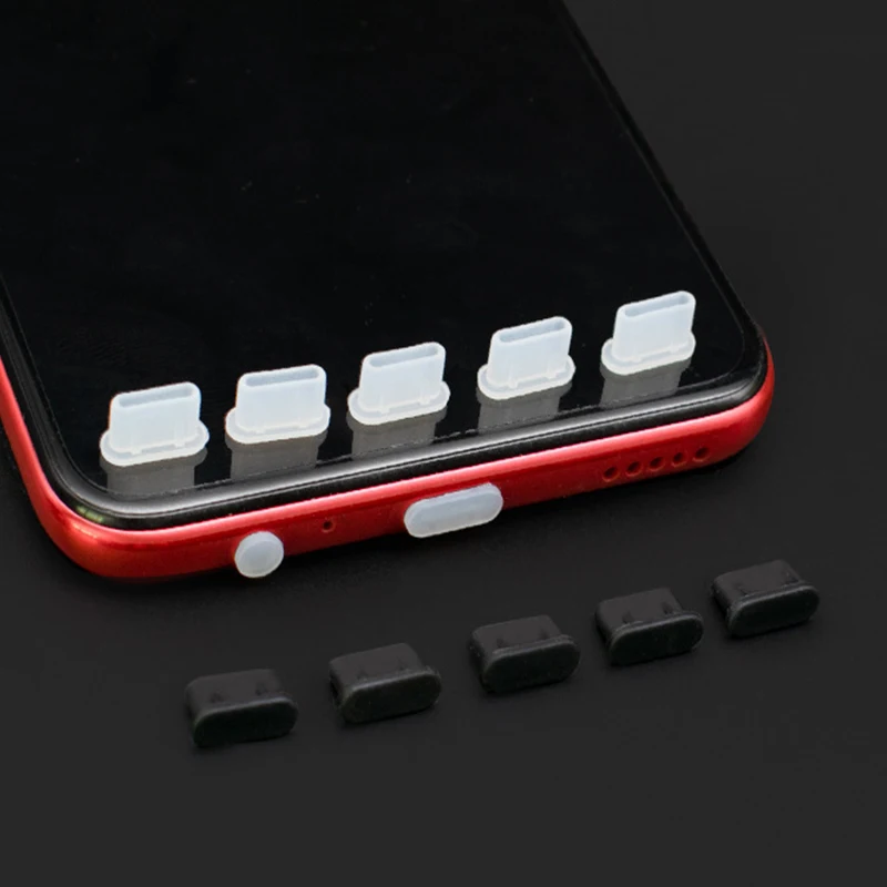 Phone Dust Plugs 50 Type-C Dust Plug USB Charging Port Protector Silicone Anti-dust Plug Cover Cap for Samsung Huawei Xiaomi