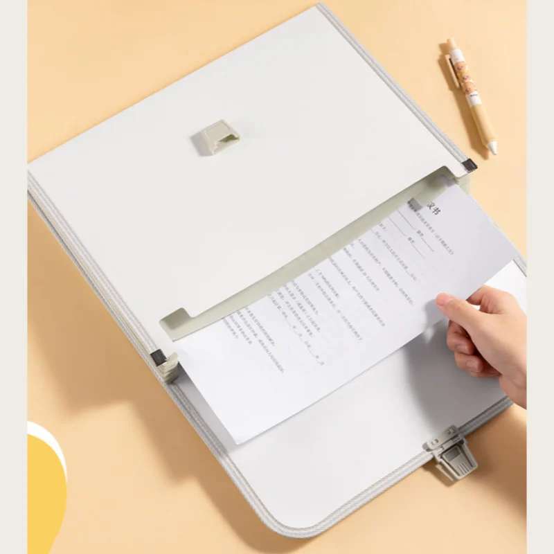 Butter Bear A4 8/13 Grid Expanding File Cartoon Kawaii Student High-Capacity Examination Paper Storage Office Stationery Gift