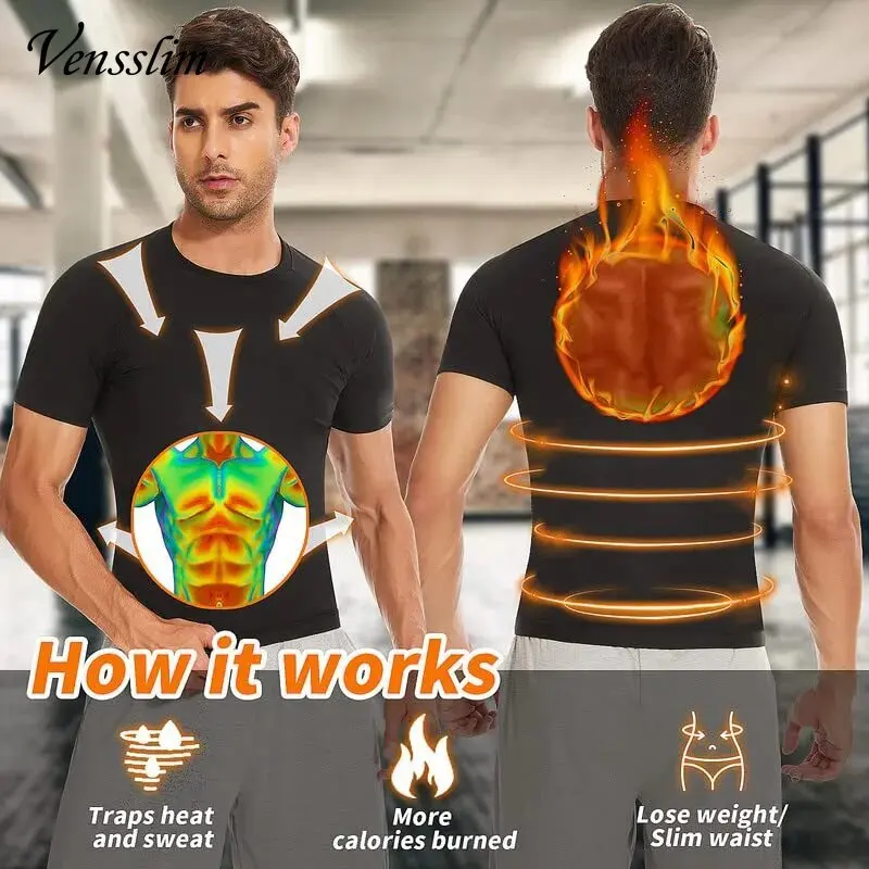 Men&rsquo;s Sweat Sauna Suit Vensslim Sauna Suit Sweat Heat Trapping Workout Fat Burner Vest Slimming Body Shaper Tank Top Waist Trainer Fitness Corset sweat sauna suit