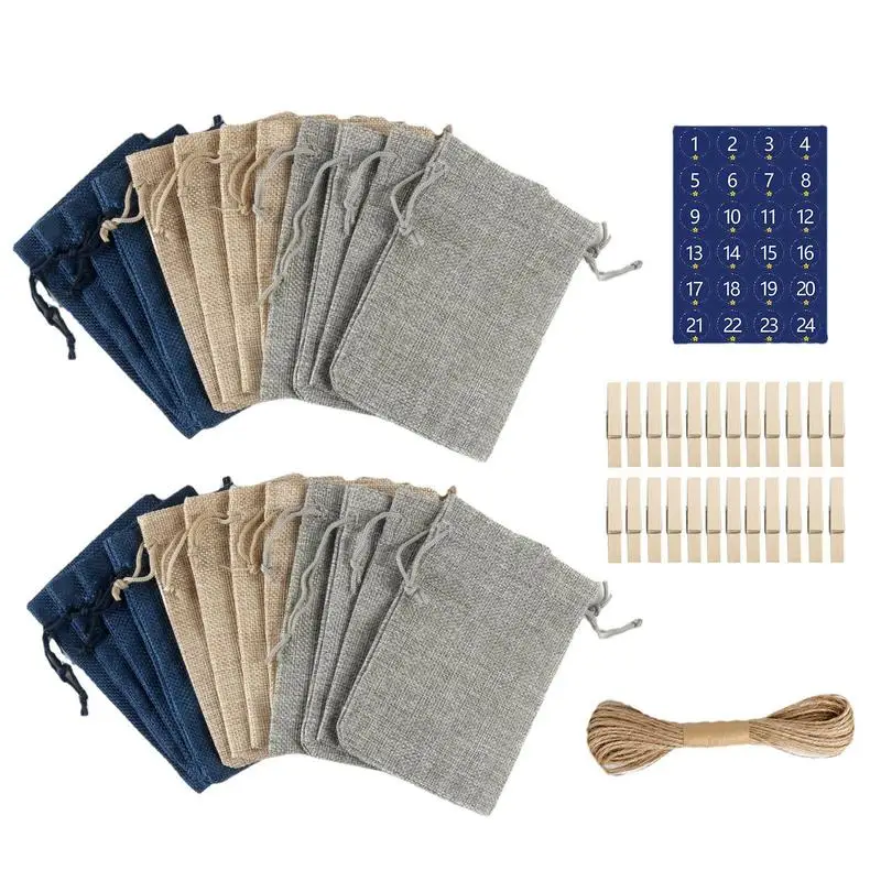 

24 шт., новогодние подарочные пакеты, многоразовые