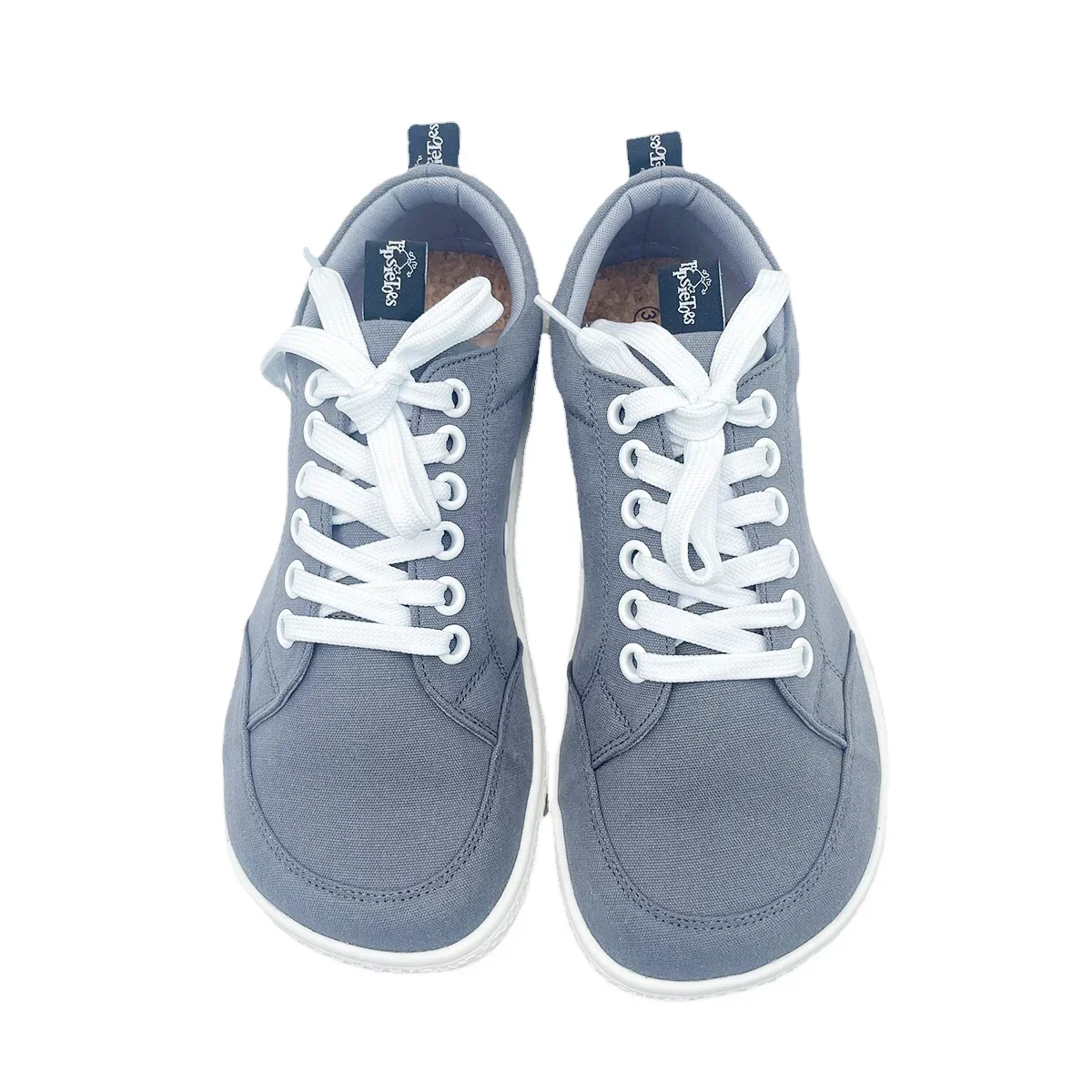 Tipsietoes 2025 Natural 100% Cotton Canvas Barefoot Women Lace Sneaker With Flat Soft Zero Drop Sole Wider Toe Box Light Weight 4