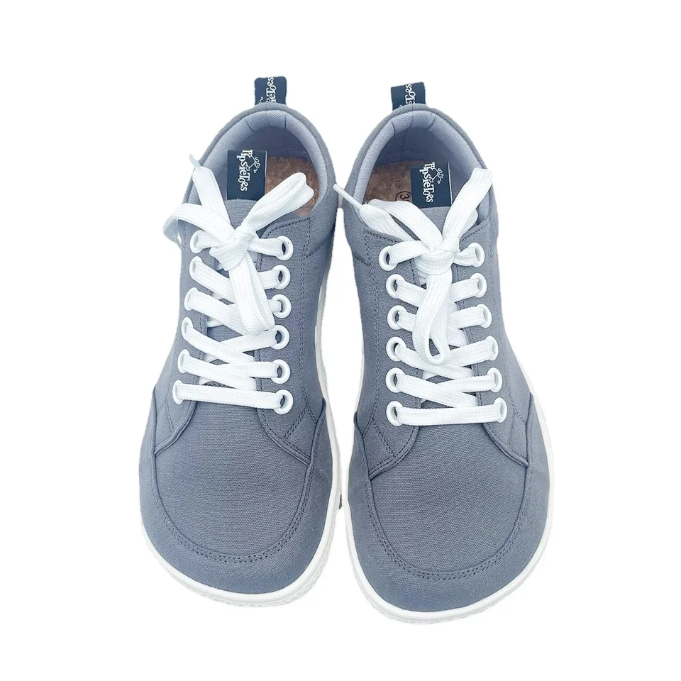 Natural Cotton Canvas Barefoot Lace Sneakers for Women