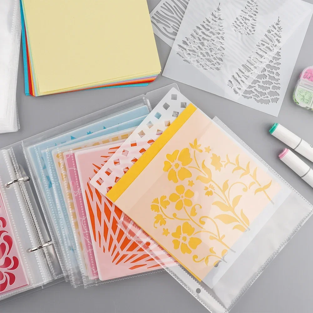 Cookie Stencil Storage Binder 6x6" Stencils Folder Sticker for DIY Scrapbooking Clear Stamp Storage Folder Organize 10~50pcs/set