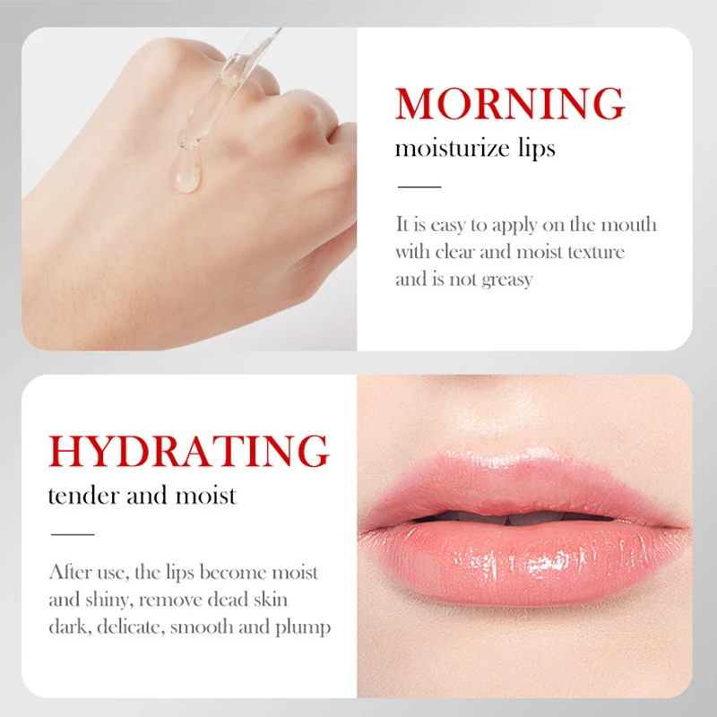 Collagen Lip Plumping Serum Moisturizing Nourish Fade Lip Lines Essential Oil Non-Irritating Hydrating Lip Enhancer Lip Care 5