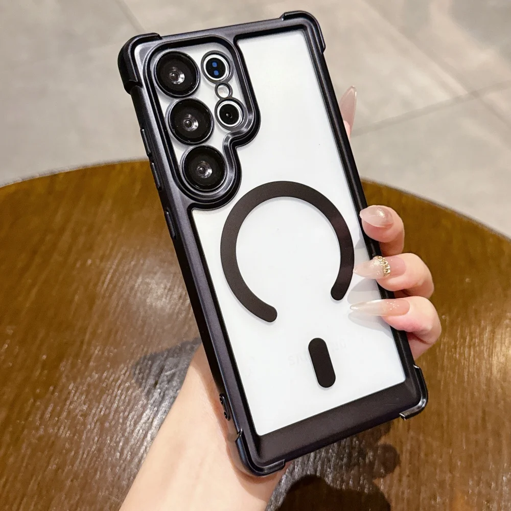 Electroplated Transparent Magnetic Shockproof Phone Case