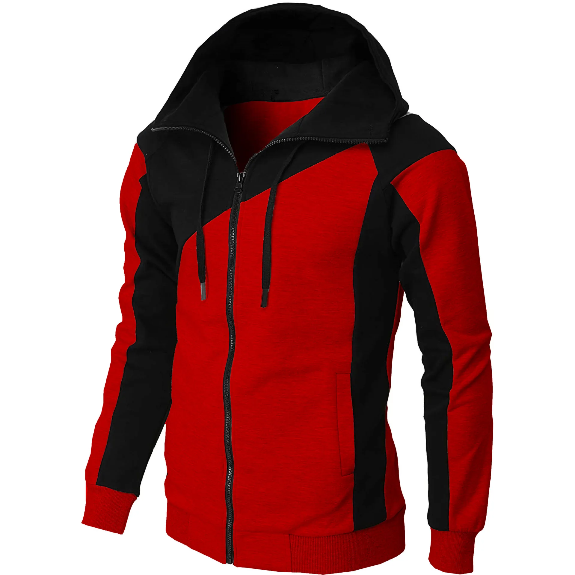 Men Hoodies Fashion Men Zippered Pocket Drawstring Sport Hoodies Sweatshirt Jacket Top Boy Sweatshirt
