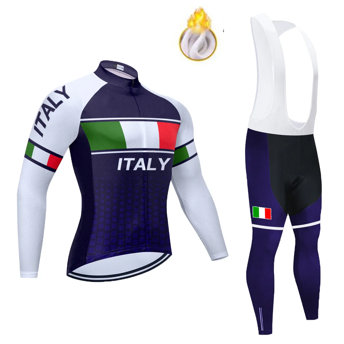 2023 Italia National Team Abbigliamento Da Ciclismo Set Abbigliamento Da Bicicletta Invernale Italia Bike Jersey Abbigliamento Ciclismo Invernale Uomo