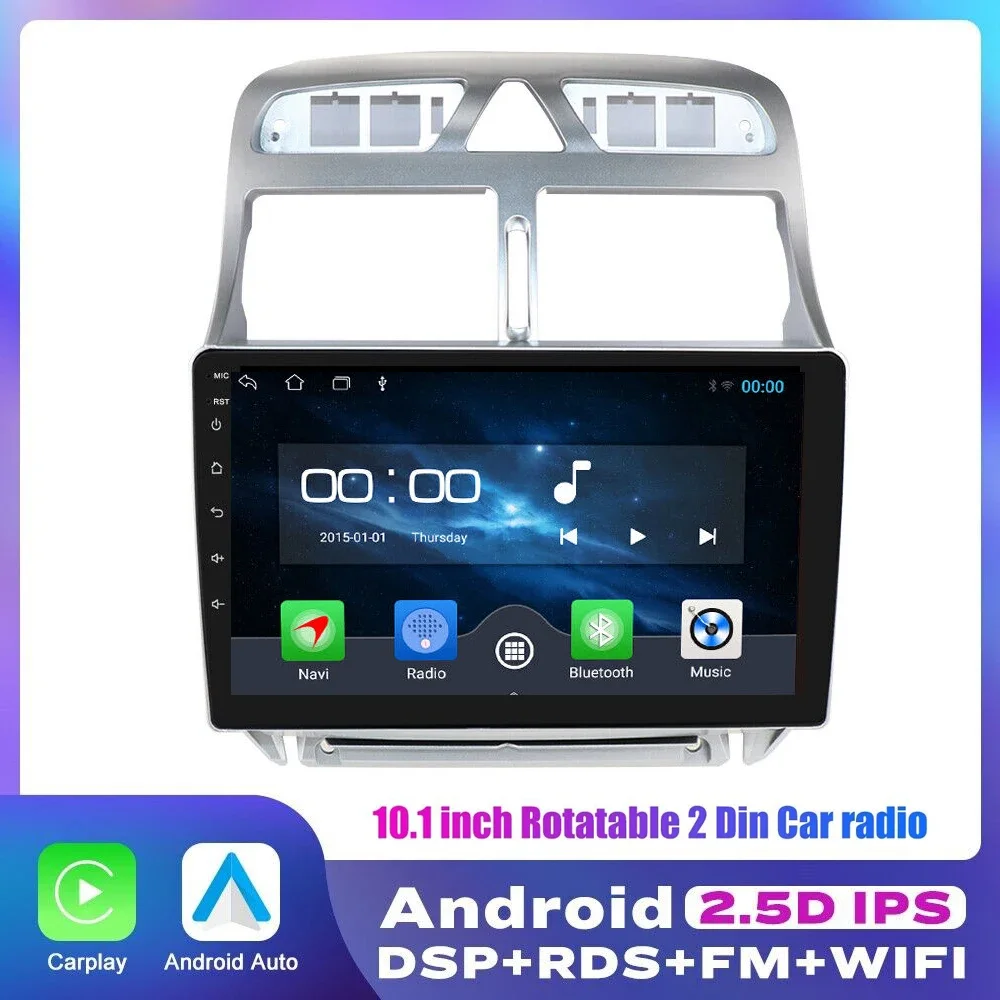 

9"inch DSP 2din Android 13.0 Car Radio For Peugeot 307 2002-2013 Multimedia Video Player GPS Navigation 4G Carplay Head Unit