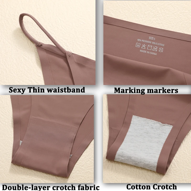 Women Panties Women Seamless Panties Sexy Low Rise Briefs for Female Mluti Colors Breathable Lingerie Ice Silk No Trace Underwear Soft S-XL