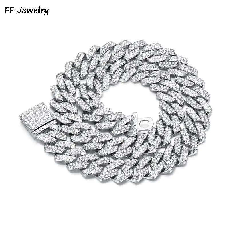 Glitter Iced Out Cuban Chain 【8.5mm】45cm S925 Silver Cuban Link