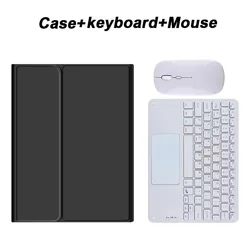 Sleek Wireless Bluetooth Keyboard Case for Tablets - Premium Protection and Functionality (Black White Mouse)