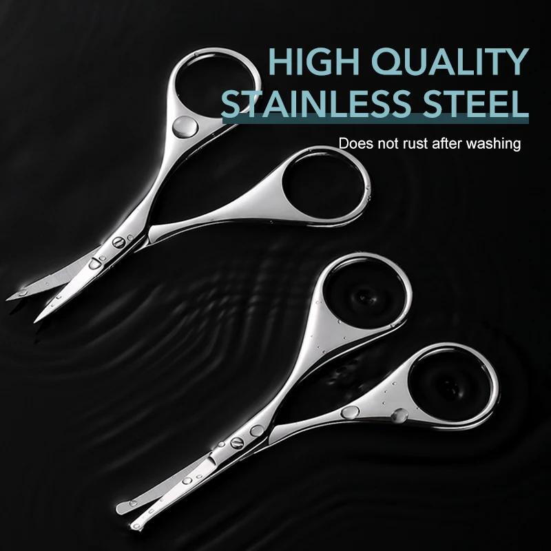 1pcs Beauty Small Eyebrow Scissors Curved Rounded Facial Nose Hair Trimming Tweezer Vibrissa Eyelashes Grooming Makeup Tool 4