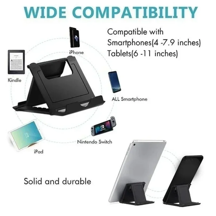 Universal Mini Creative Portable Folding Plastic Phone Holder Tablet Computer Stand For iPhone 17 16 15 14 13 12 Xiaomi Samsung
