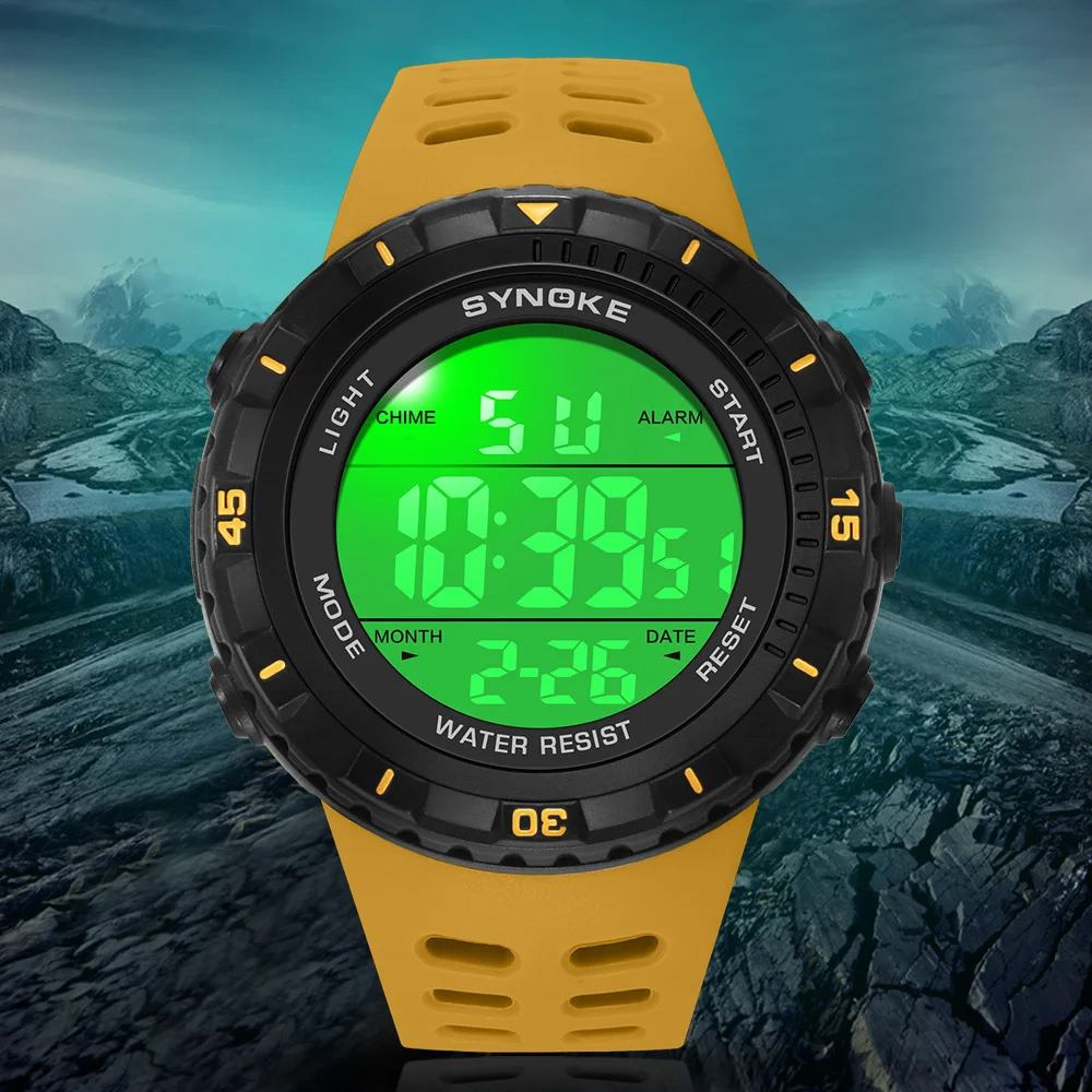 SYNOKE Men Multifunction Watches Fashion Outdoor Sport Watch  Alarm Clock Chrono 5Bar Waterproof Digital Watch New reloj hombre 5