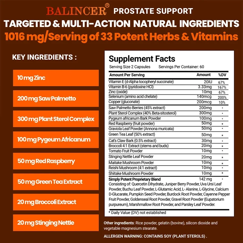 Saw Palmetto Prostate Support Supplement Supports Prostate Health Urinary Tract and Urinary Health Reduces Frequency Saw Palmetto Supplement