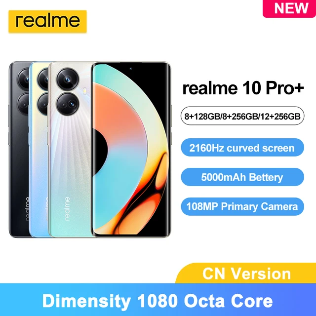 realme 10 pro + 5G Cellphone Dimensity 1080 Octa Core NFC 6.7'' FHD+ Curved Screen NFC 108MP 5000mAh Android Moilbe Phone 1