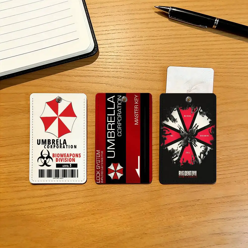 게임 R-Resident Evil Umbrella PU 카드 홀더(은행 카드, 지하철..