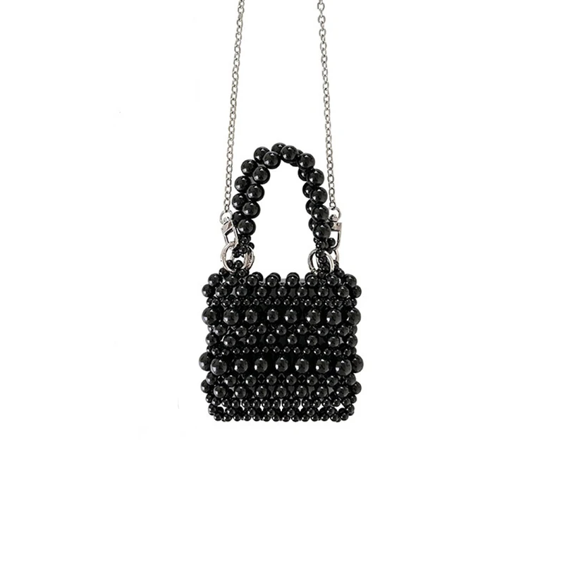 

2023 Fashion New Ladies Pearl Beaded Flap Bag Mini Dinner Bag Female Handbags Korean Women Shoulder Crossbody Bag Whole Sale