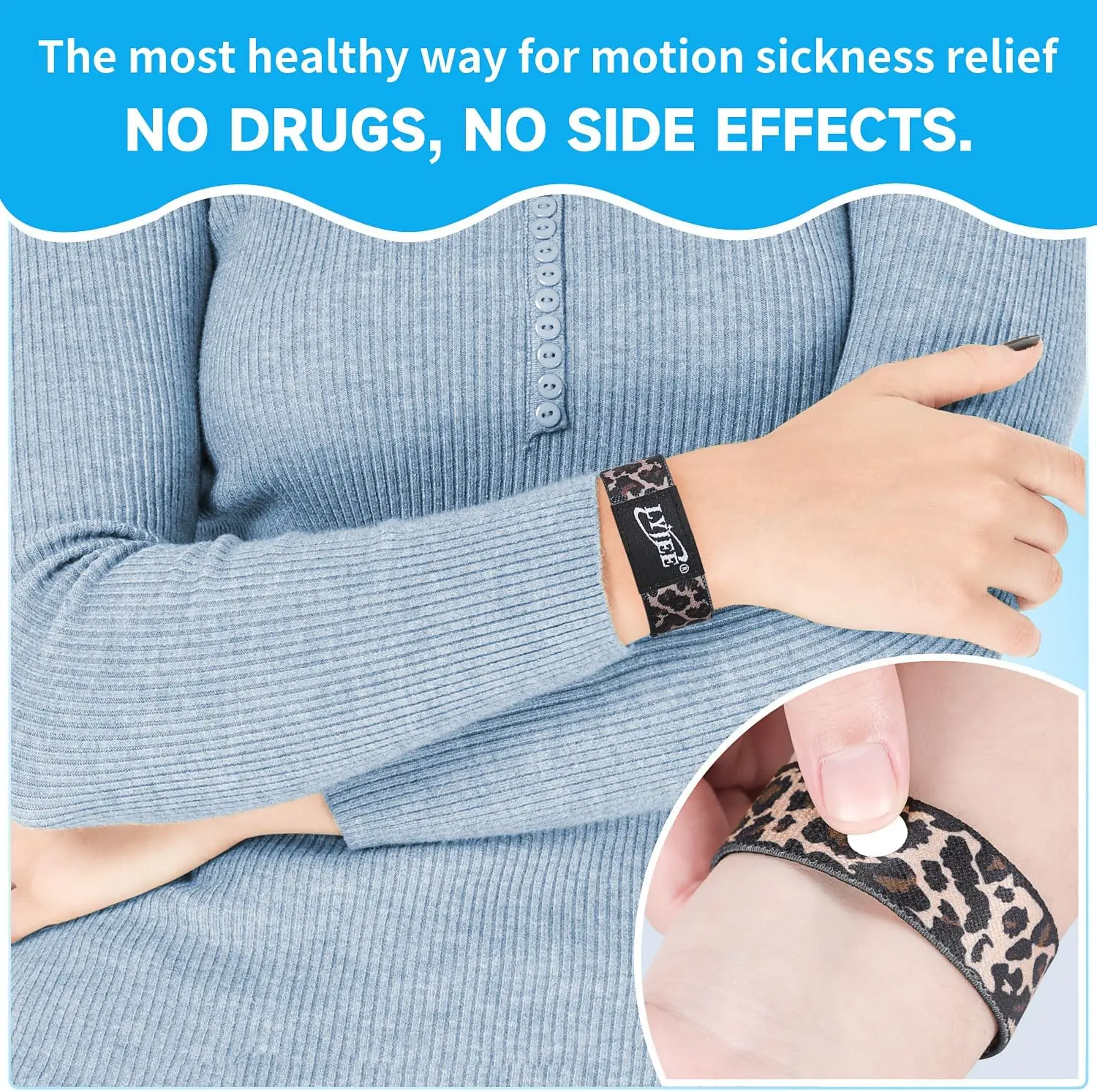 Anti Motion Sickness Wristband LYJEE Motion Sickness Bands Acupressure Nausea Wristband for Nausea Sea Sickness Natural Relief of Morning Sickness