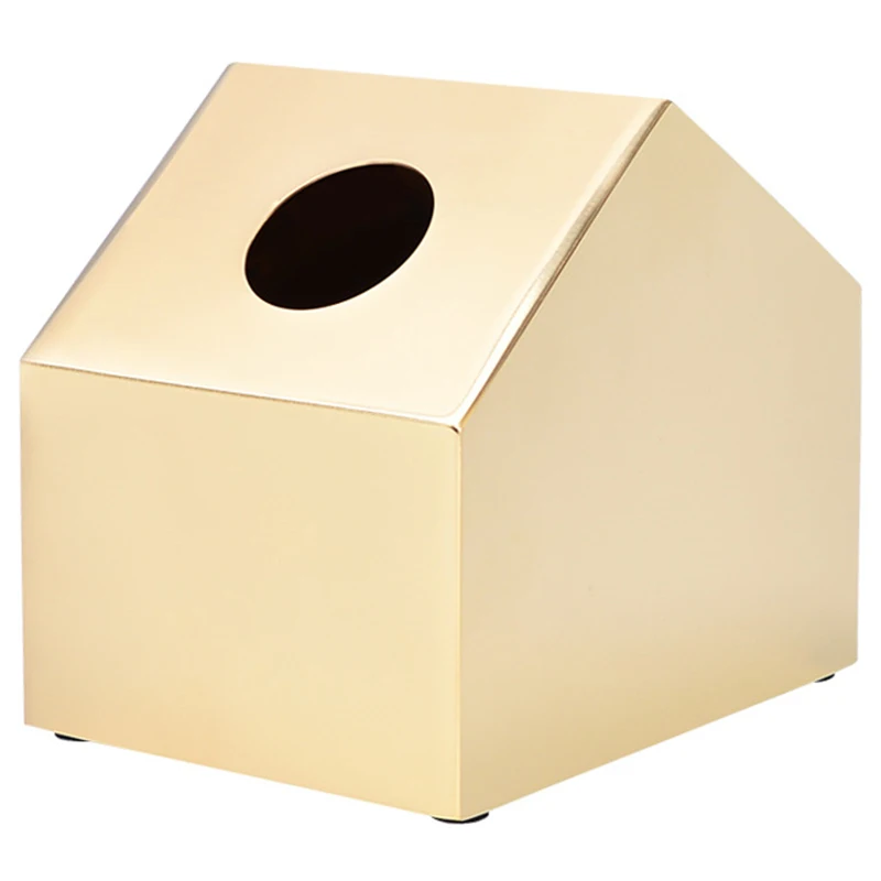 

Fashion Simple Solid Color Small House Shape Tissue Box Personalized Literary Paper Towel Storage Box