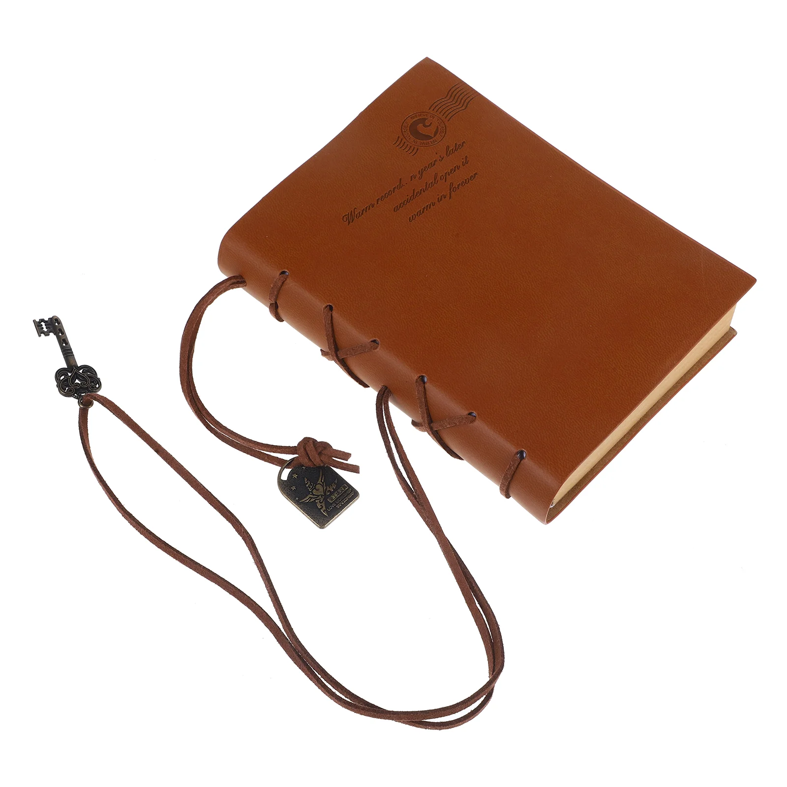 Classic Retro Vintage Style PU Cover String Key Bound Blank Notebook Notepad Travel Journal Diary Sketchbook (Coffee)