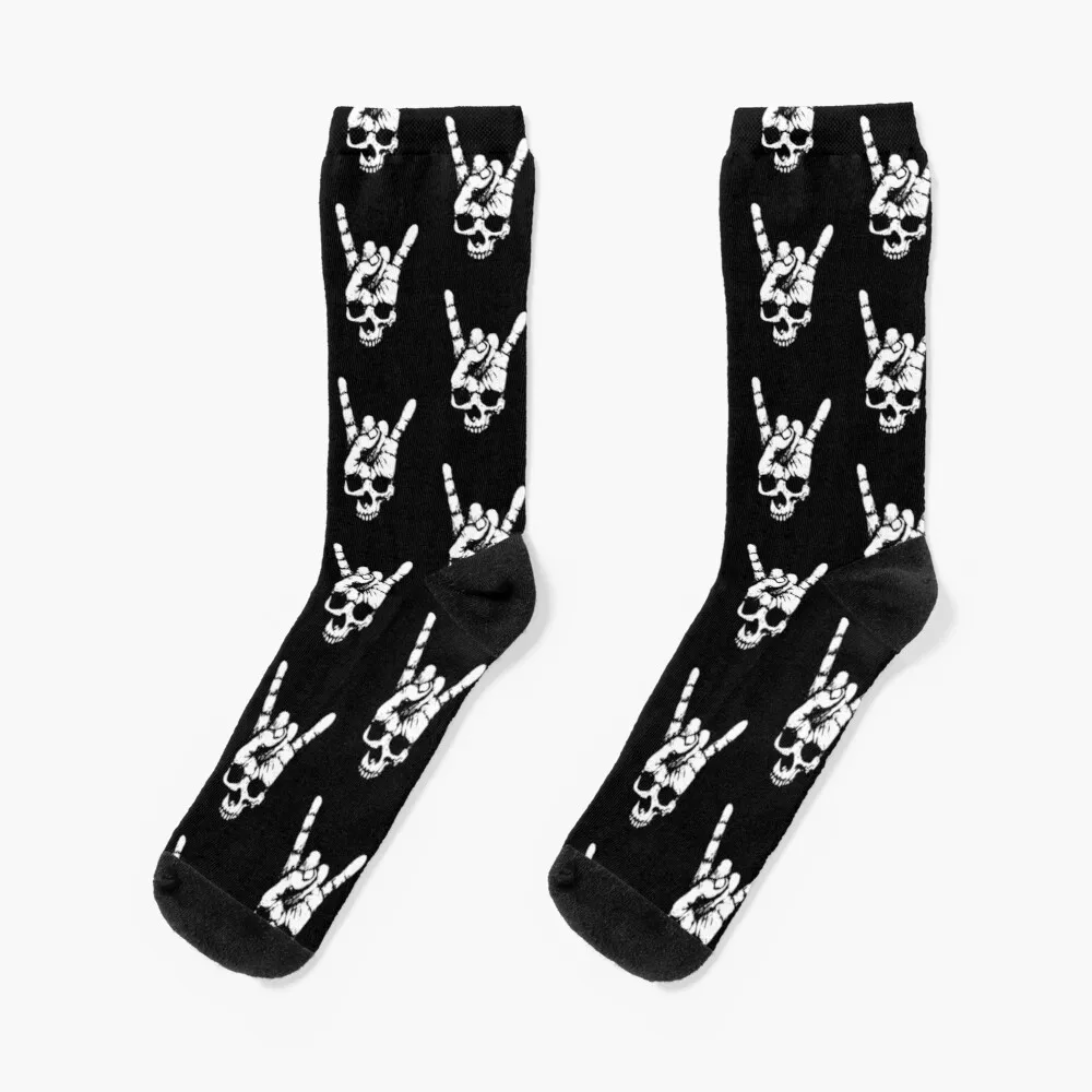 heavy metal skull with devil horns hand Socks Women'S Compression Socks Sports Socks For Men