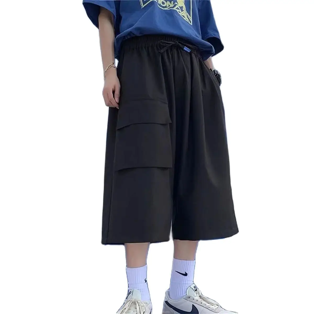 Cool Summer Hip Hop Cargo Shorts for Men's Summer Slim Loose 2024 Ins Hanging Trendy High Street Pants Straight Shorts Men 6