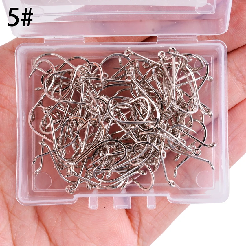 100pc/box 1#-10# Turtle Hook Stainless Steel Octopus Fishhook Sea