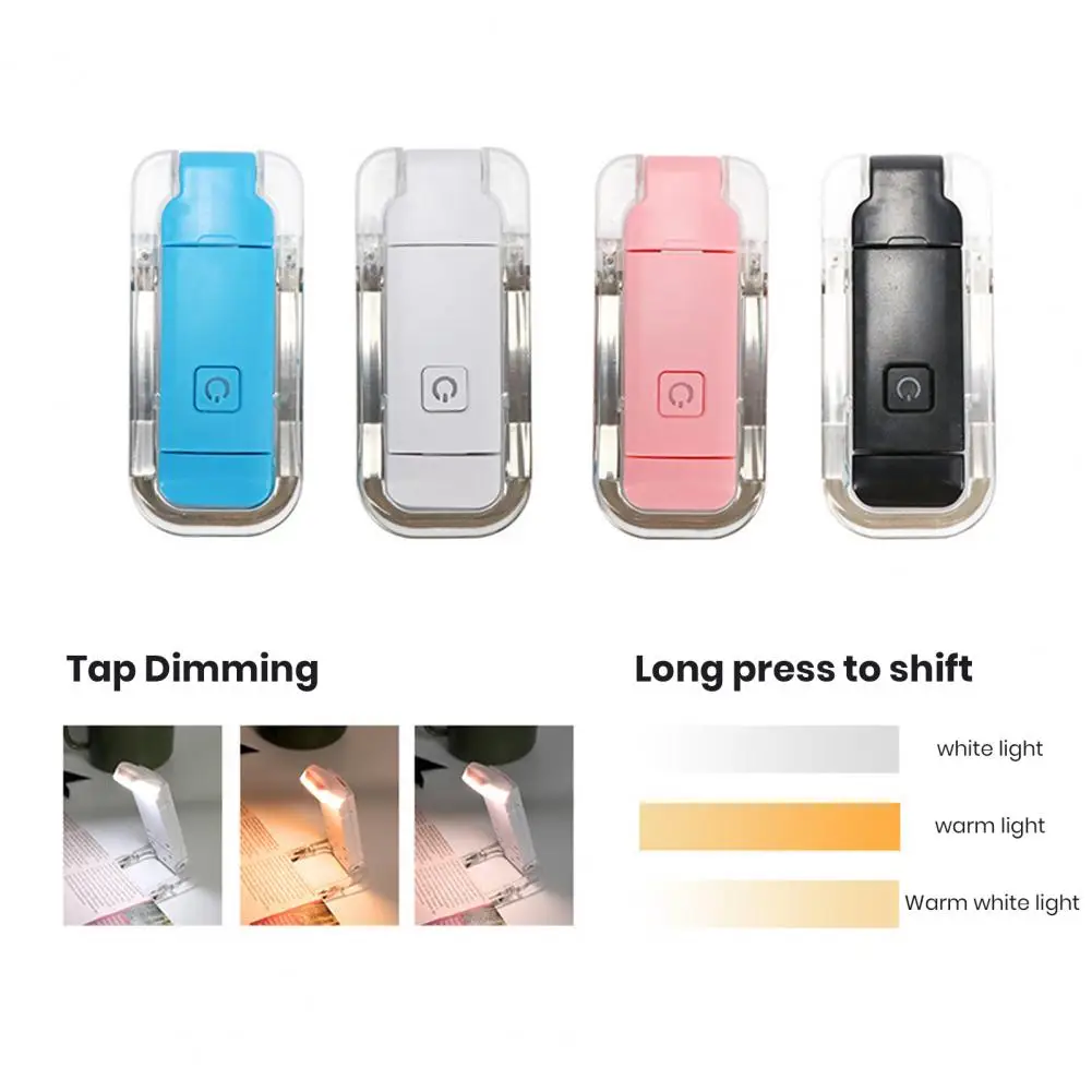 Usb Rechargeable Book Light Portable Usb Rechargeable Led Book Reading Light with Soft Clip Foldable Design Eye for Home