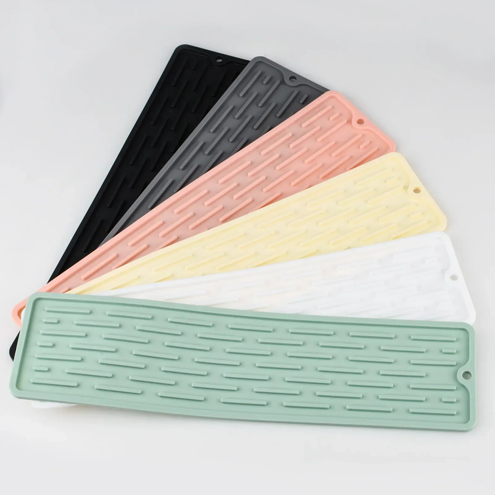 Silicone Dish Drying Mat Anti Slip Sink Storage Kitchenware Sink  Protection Mat Tray Bathroom Gadget Countertop Mat Organizer