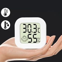 Compact Digital LCD Thermometer and Hygrometer - High-Precision Indoor Temperature and Humidity Monitor (White-1)