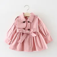 Mode bébé Trench manteau coton automne printemps bébé fille vêtements enfants vestes pour filles manteaux vêtements d'extérieur pour bébés 2