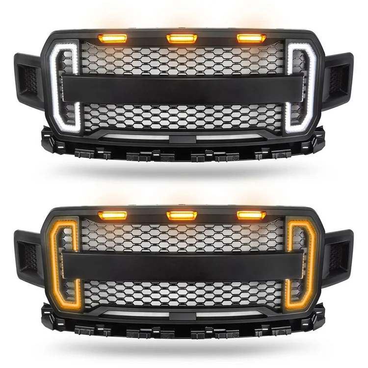 Other Exterior Accessories Raptor 4x4 Car Front Grille For F150 Large 2018 2019 front grill grilles custom turn signal front center mesh grille grill for f150 2018 2020